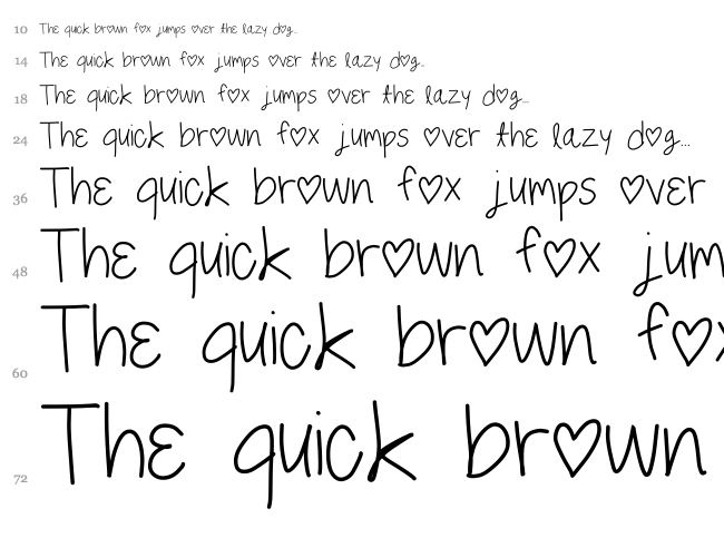 True Love font waterfall